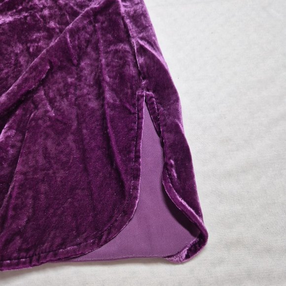 John Mark Women's Shirt Size PS Velvet Long Sleeve Button Tunic Eggplant (27) - Picture 9 of 14
